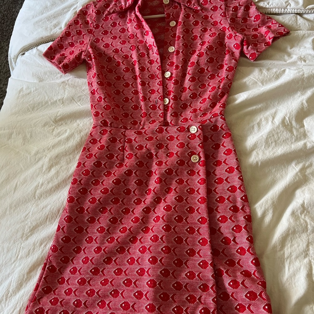 AUTHENTIC 1960's VINTAGE Red Dress, Brand: The Villager, Size 6 (XS/S)